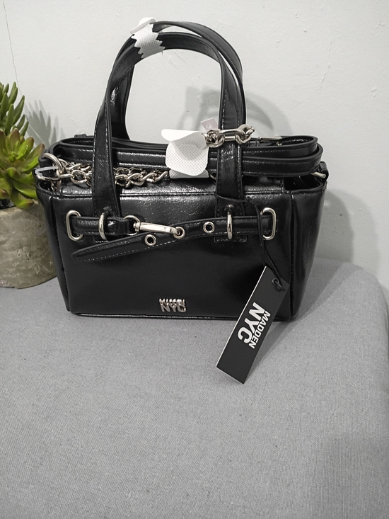 Madden Nyc Handbags - Madden NYC Black Chain-Accent Crossbody Satchel
